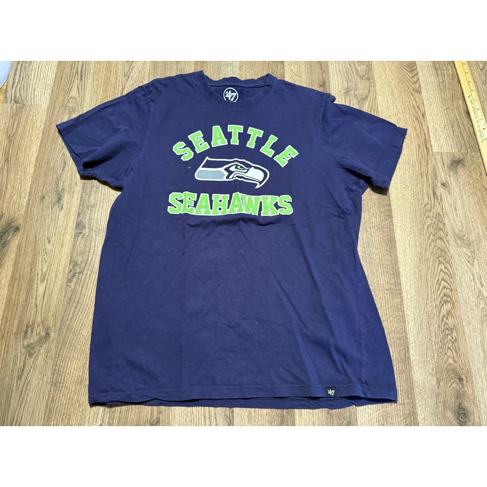 '47 Seattle Seahawks T-Shirt Mens Large Navy Blue Adult NFL Football Fan